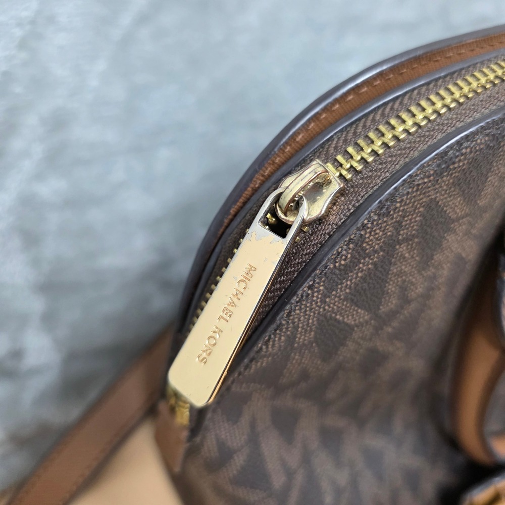 Michael Kors Signature Monogram Satchel‎ Handbag & Wallet Set Brown - Picture 6 of 13
